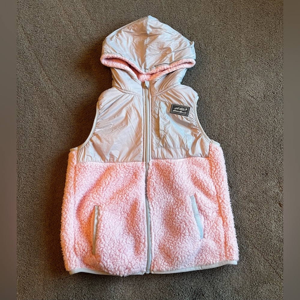Eddie Bauer Youth size Large (14) Pink Fleece Zip-Up Vest